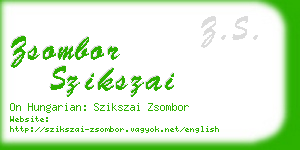 zsombor szikszai business card